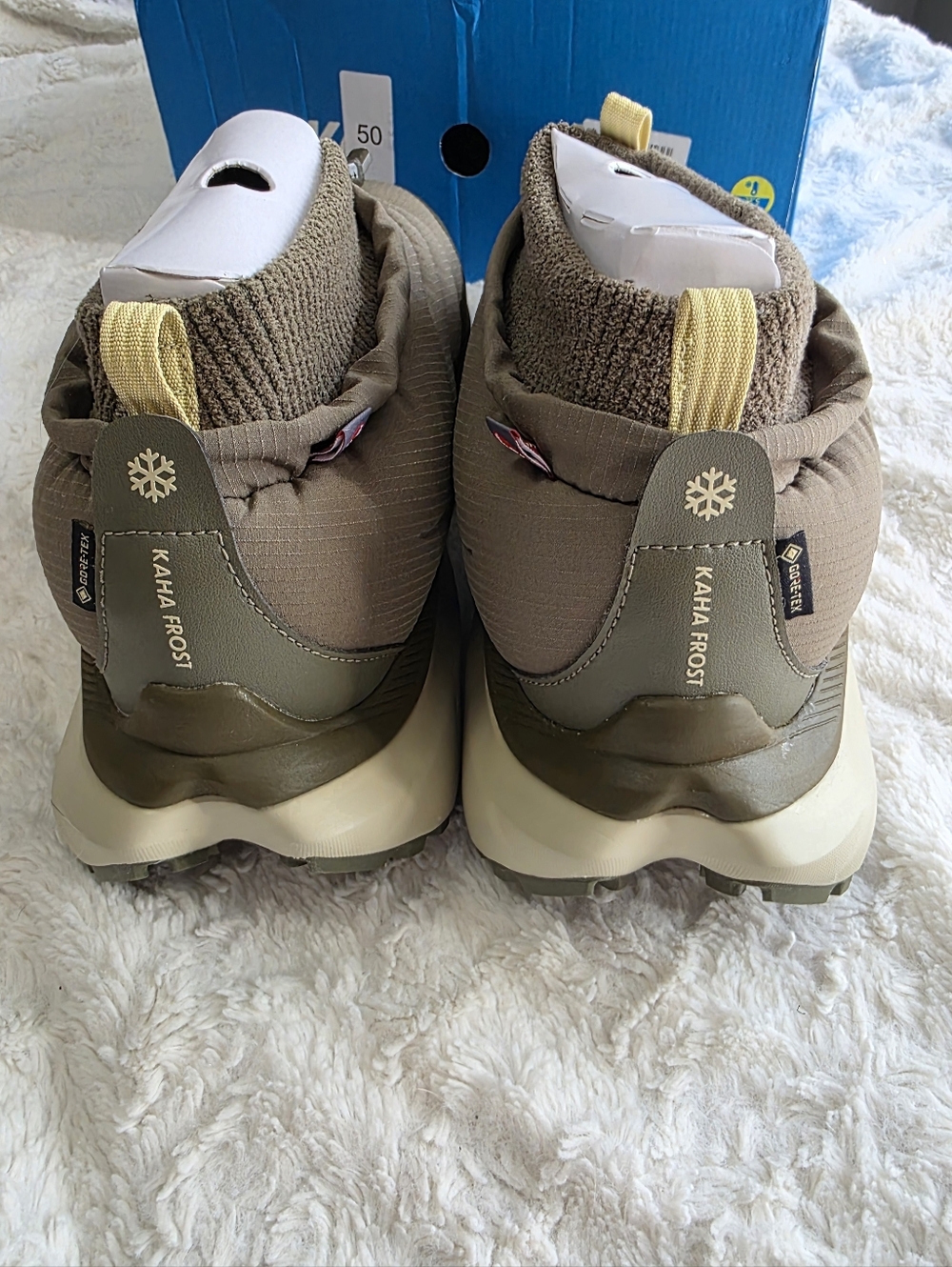 NIB HOKA Kaha 2 Frost Olive Green Slip-On Puff Sneakers - Picture 4 of 5